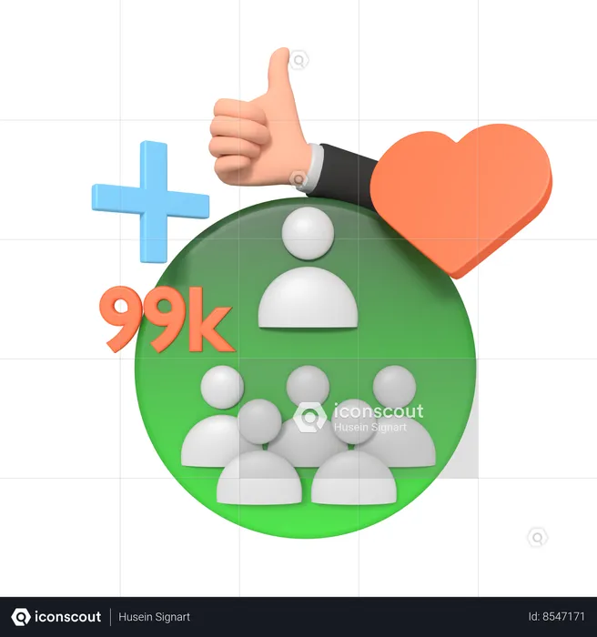 Social Media Follower Profile  3D Icon