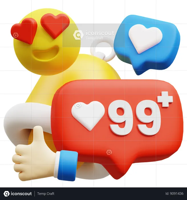 Social Media Followers  3D Icon