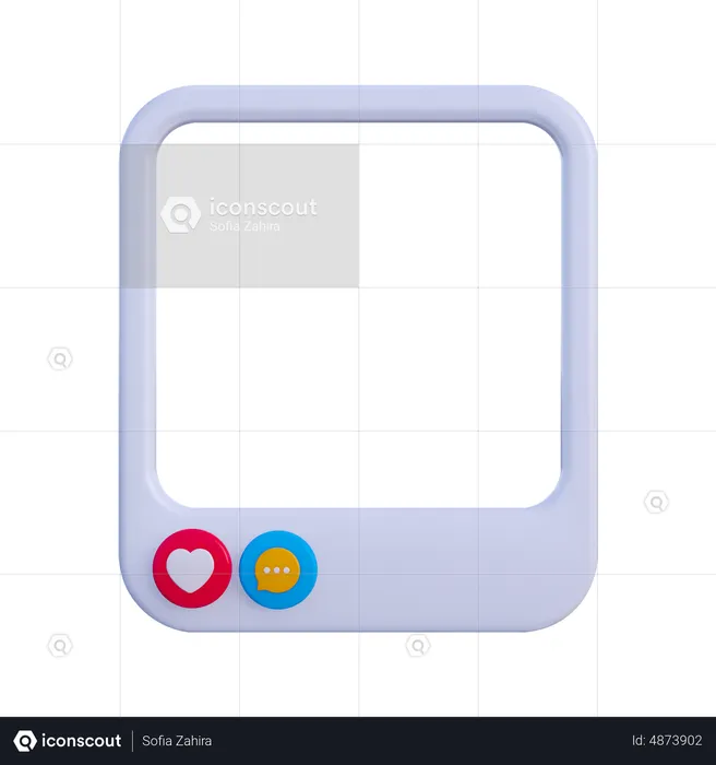 Social Media Frame  3D Icon