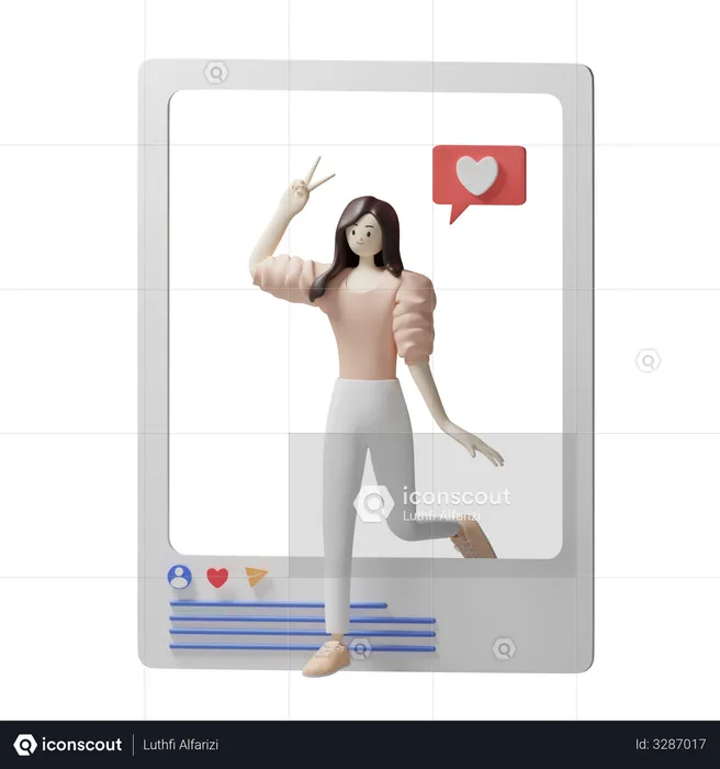 Social media Influencer  3D Illustration