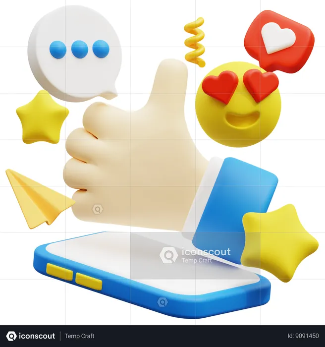 Social Media Like  3D Icon