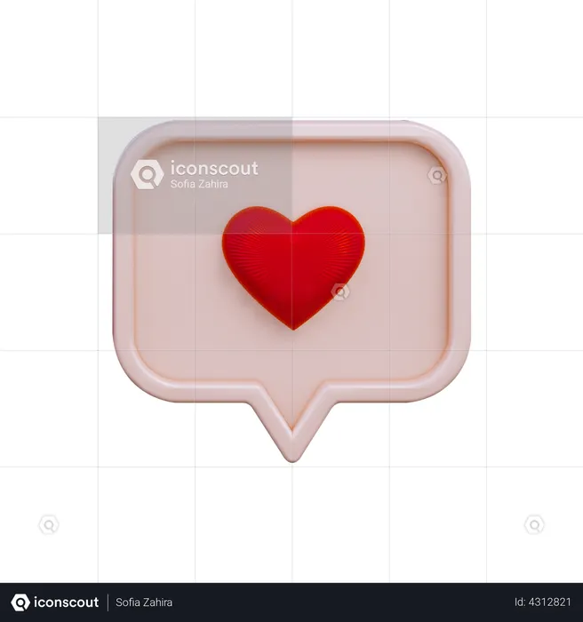 Social Media Like Notification  3D Icon