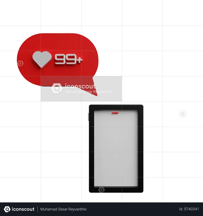 Social Media Like Notification  3D Icon