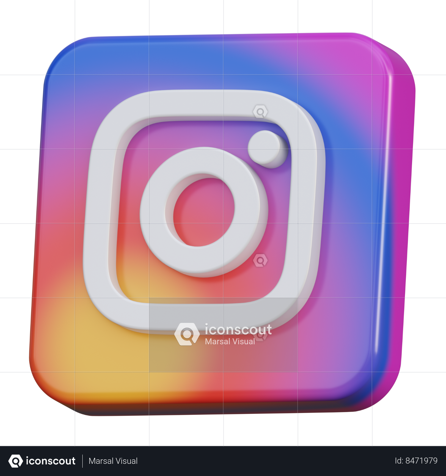 instagram 3d logo social media instagram icon 28534198 PNG