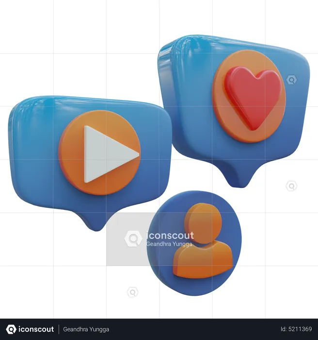 Social Media Love  3D Icon
