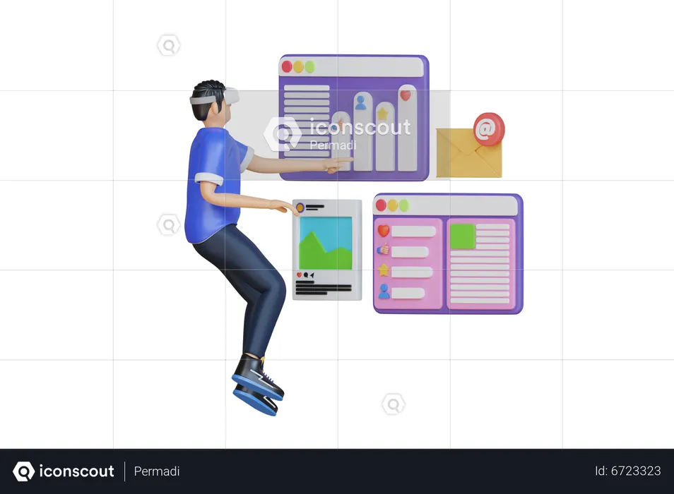 Social Media Manager  3D Illustration