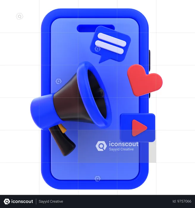 소셜 미디어 마케팅  3D Icon