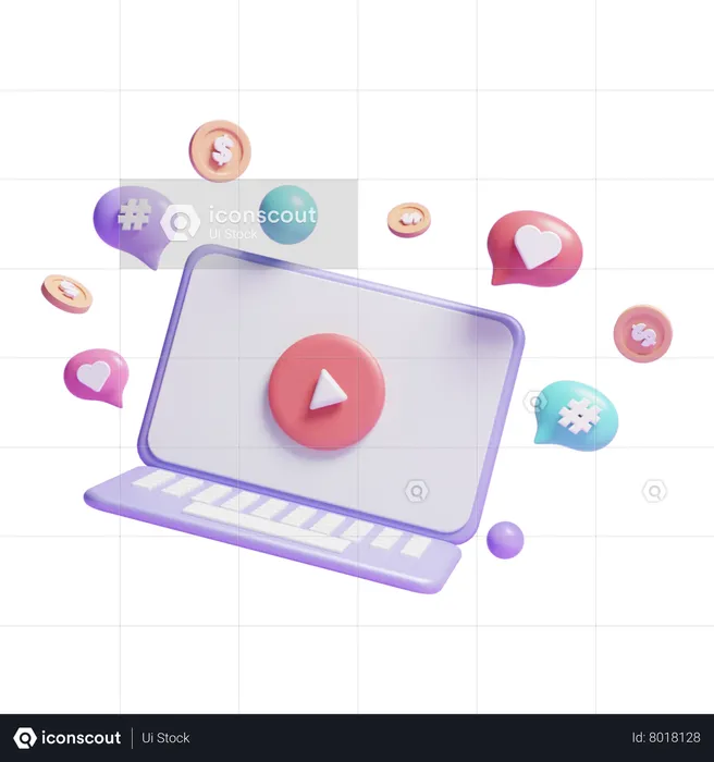 Social Media Marketing  3D Icon