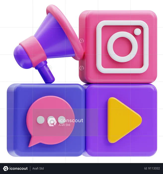 Social media marketing  3D Icon