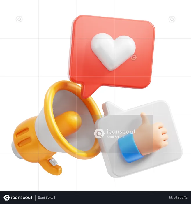 Social Media Marketing  3D Icon