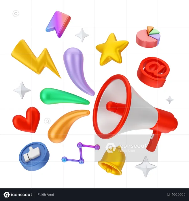 Social Media Marketing  3D Icon