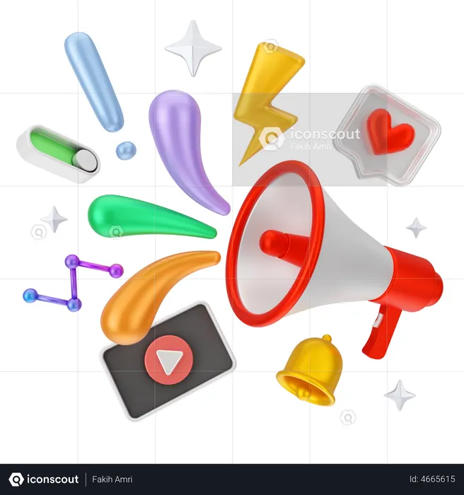 Social media marketing  3D Icon