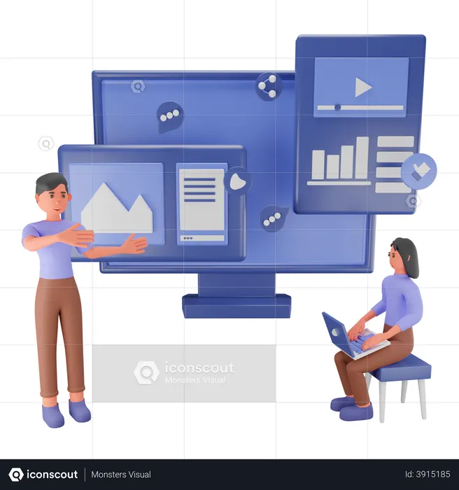 Social media marketing  3D Illustration