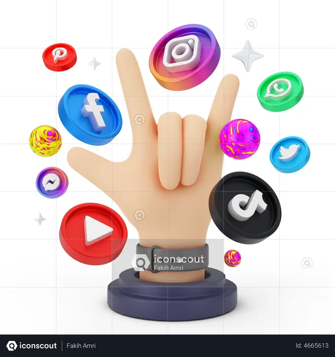 Social media marketing  3D Illustration