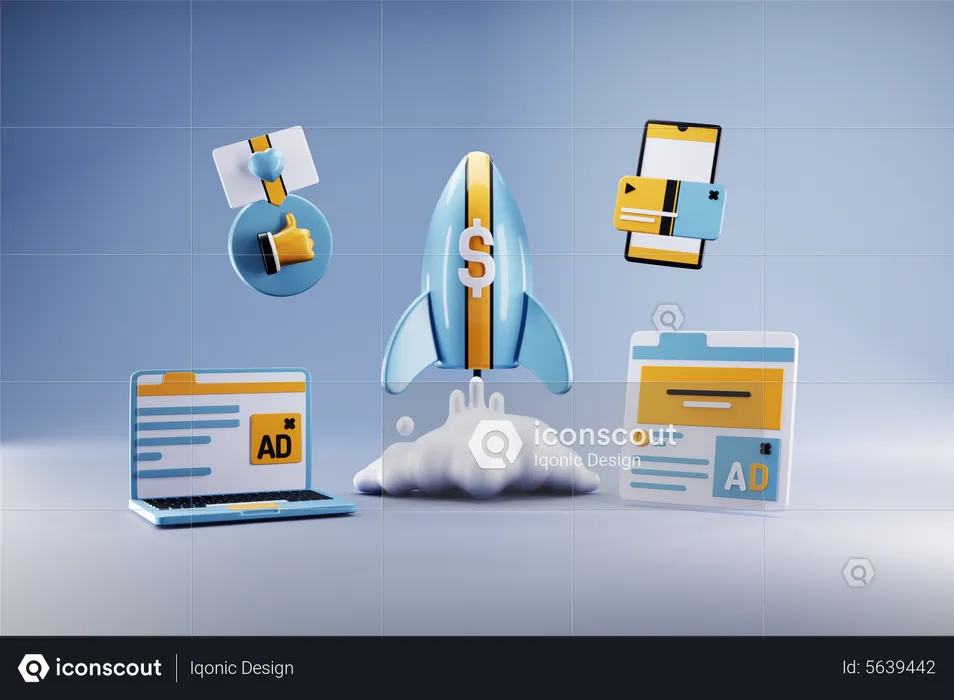 Social Media Marketing  3D Icon