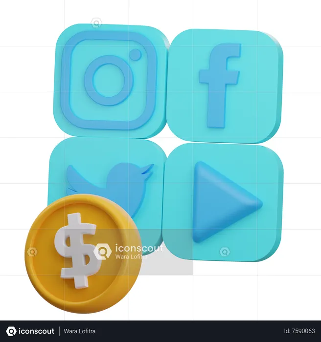 Social Media Marketing  3D Icon