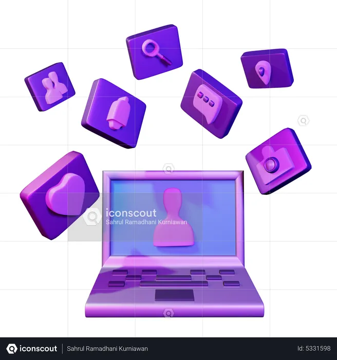 Social Media Profile  3D Icon