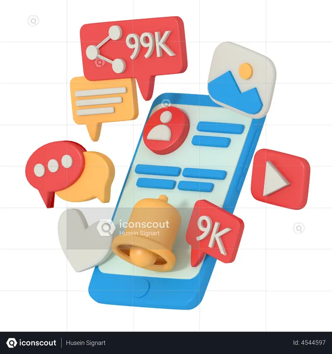 Social Media Profile  3D Illustration