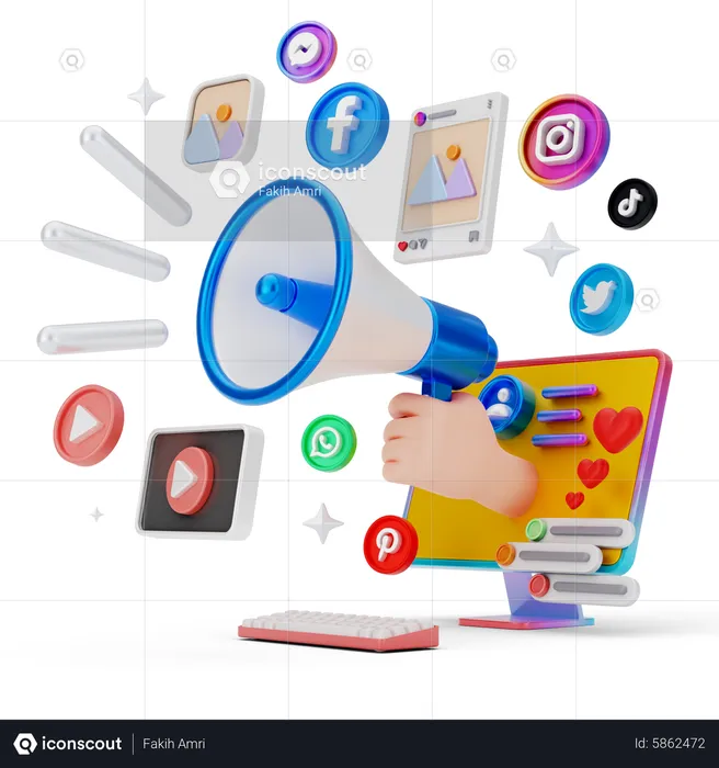 Social Media Promotion  3D Illustration