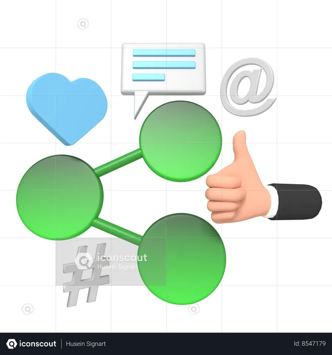 Social Media Sharing  3D Icon