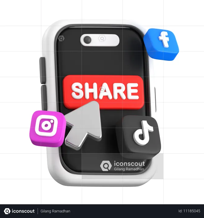 Social Media Sharing  3D Icon