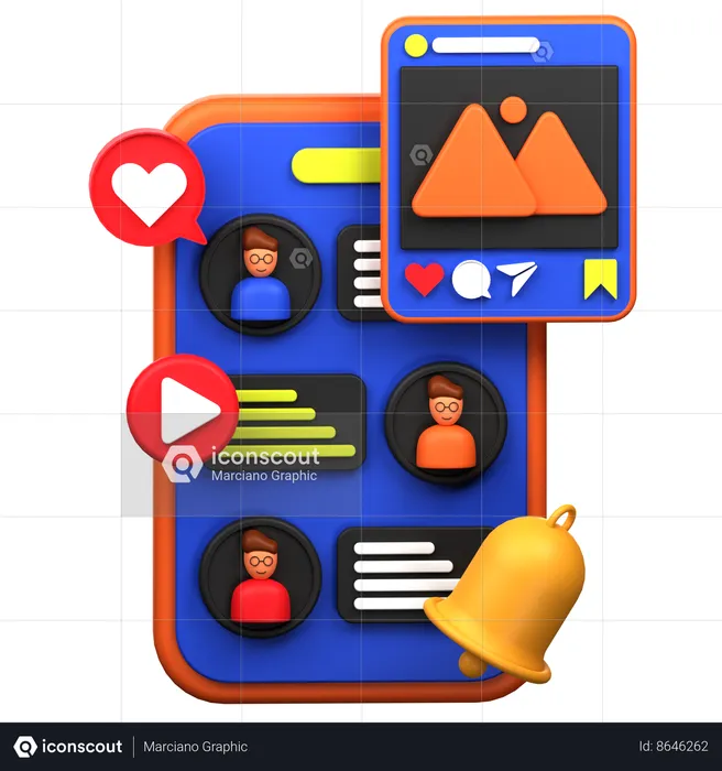 Social Media Support  3D Icon