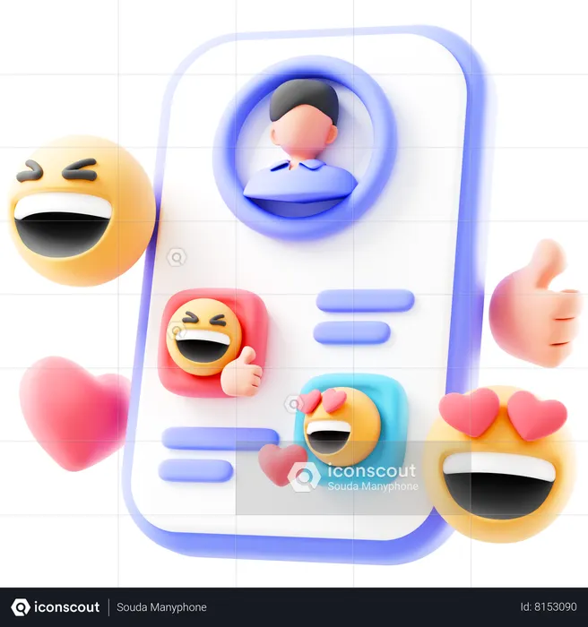 Social Media User  3D Icon