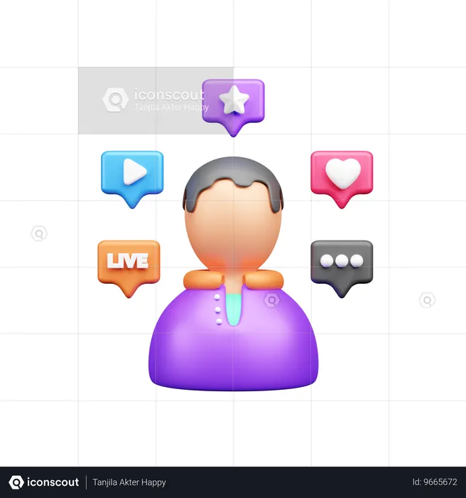 Social Media User  3D Icon