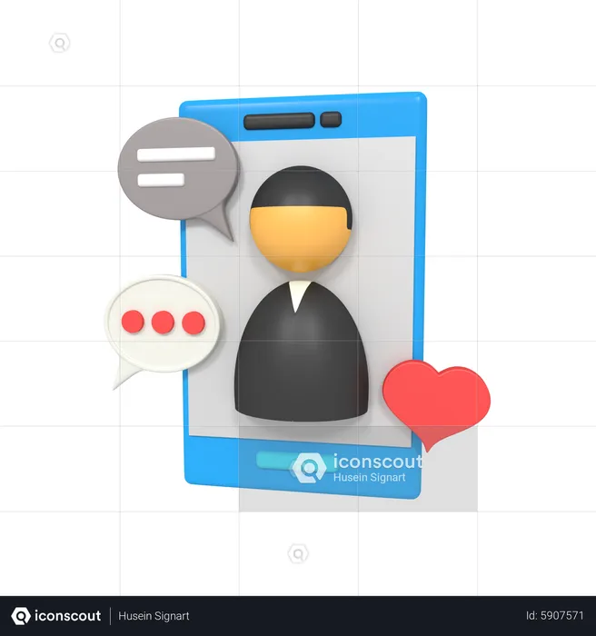Social Media User  3D Icon
