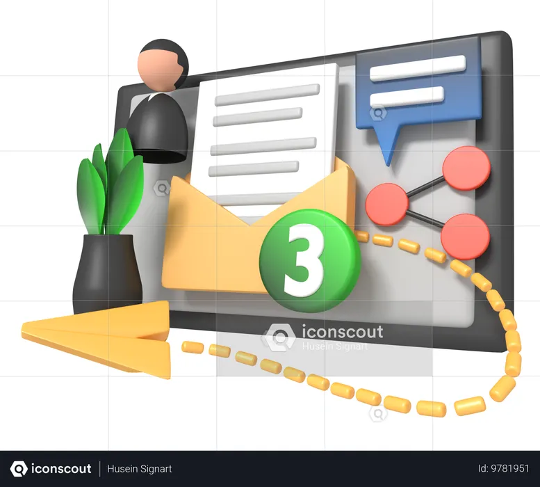 Social Media-Werbung  3D Icon