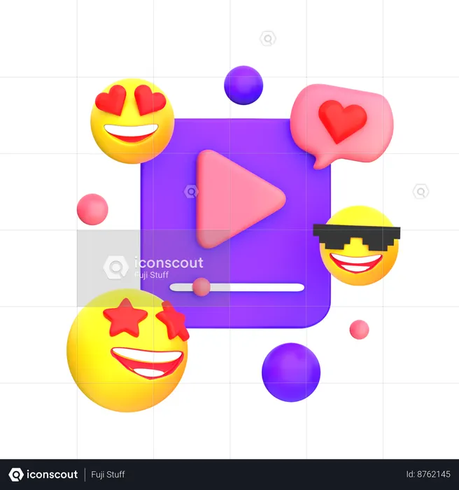 Social Media With Live Streaming  3D Icon