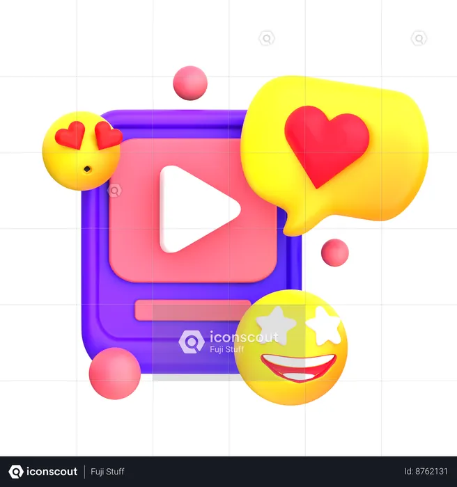 Social Media With Live Streaming  3D Icon