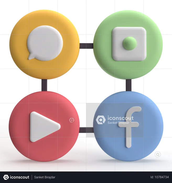 Social Network  3D Icon