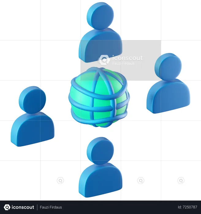 Social Network  3D Icon