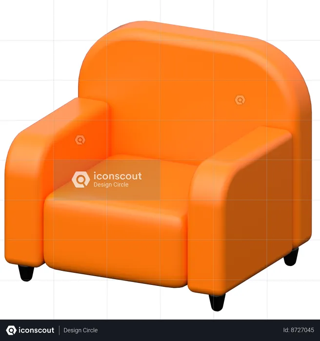 Sofa Single  3D Icon