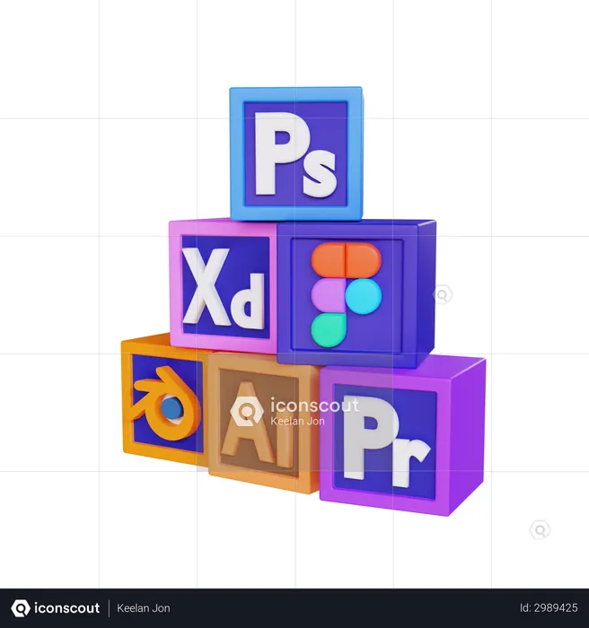 Software Cubes  3D Illustration