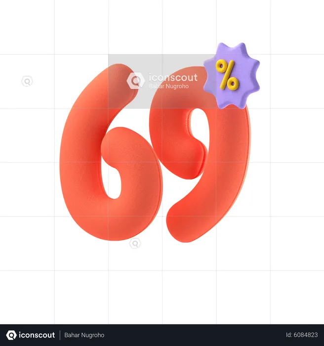 Soixante-neuf pour cent de réduction  3D Icon