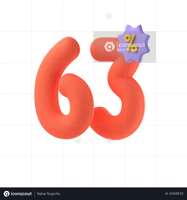 Soixante-trois pour cent de réduction  3D Icon