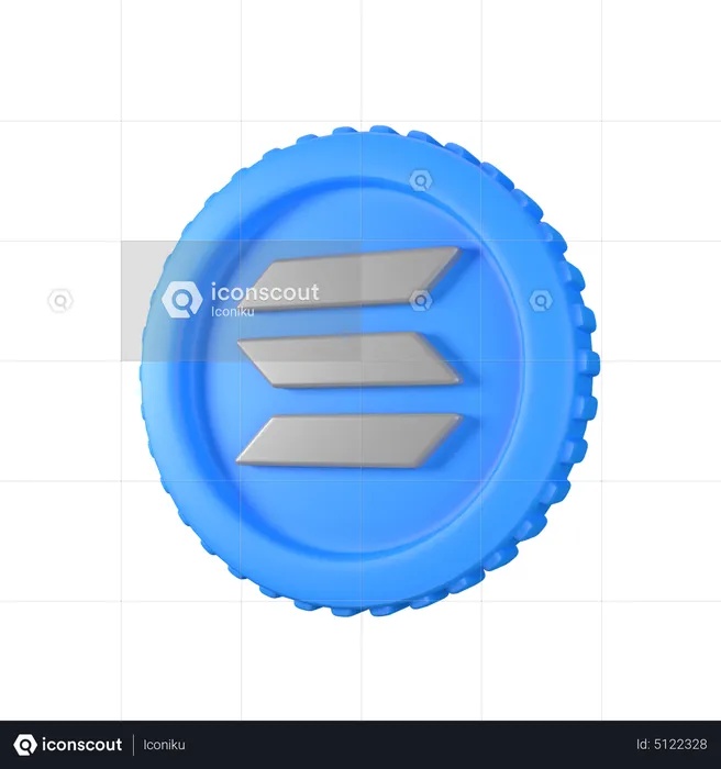 SOL Coin  3D Icon