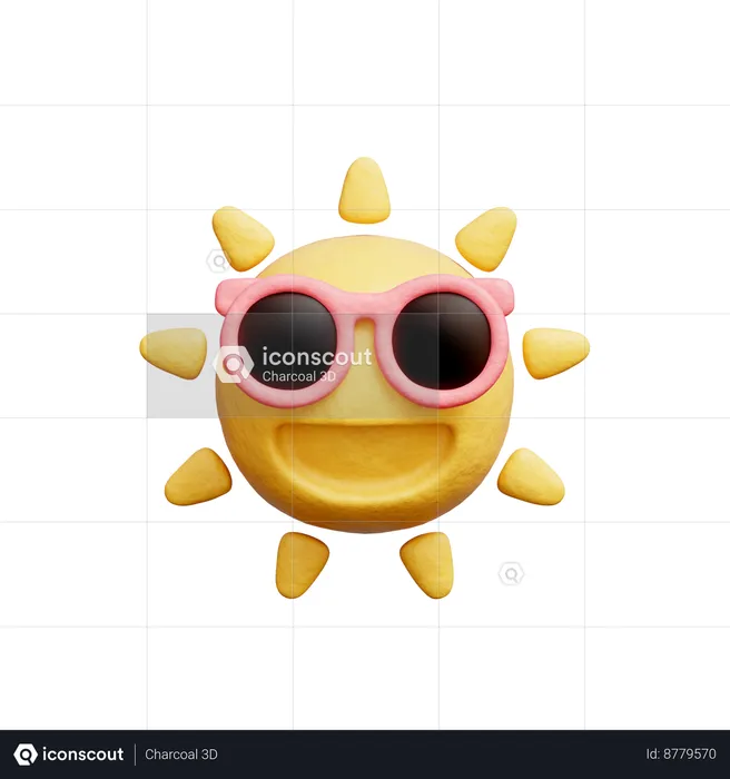 Sol com óculos de sol  3D Icon