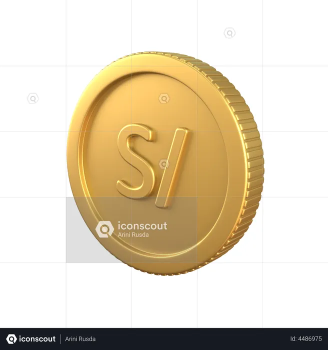 Sol Gold Coin  3D Icon