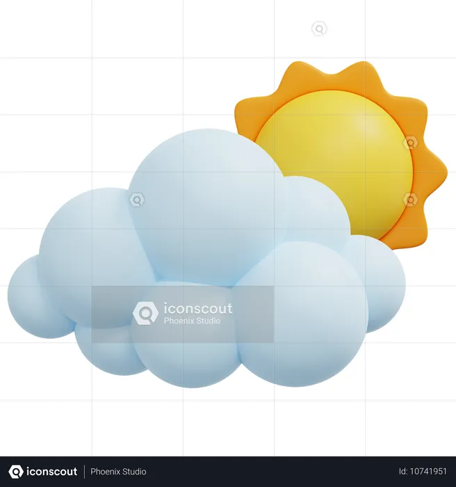 Nube de sol  3D Icon