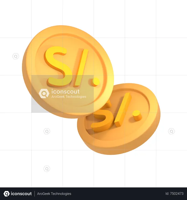 Sol peruano  3D Icon