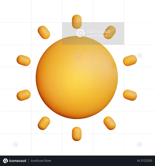 Sol soleado  3D Icon