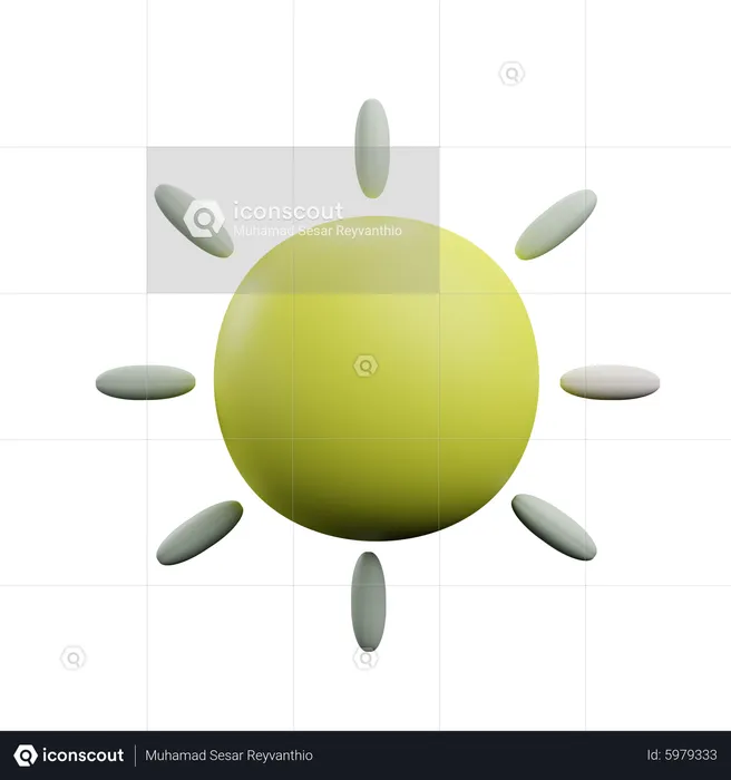 Sol soleado  3D Icon