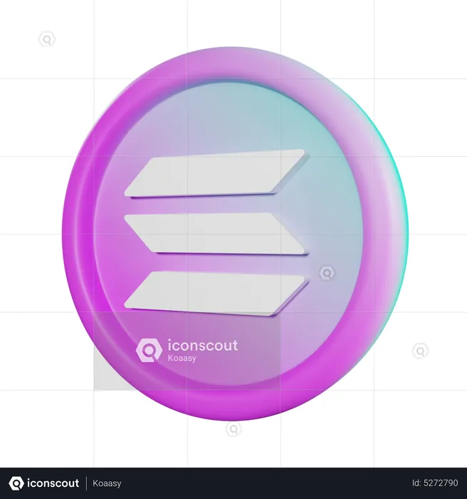 Solana Coin  3D Icon