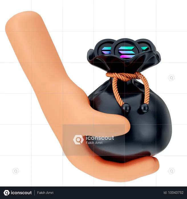 Solana Coin Bag  3D Icon