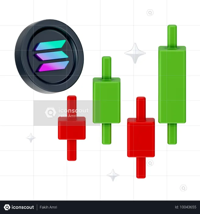 Croissance du solana  3D Icon