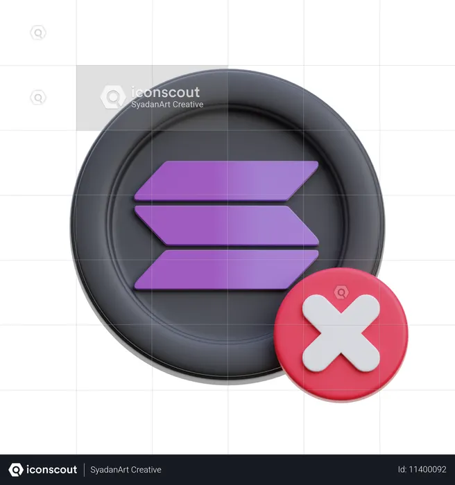 Solana falhou  3D Icon