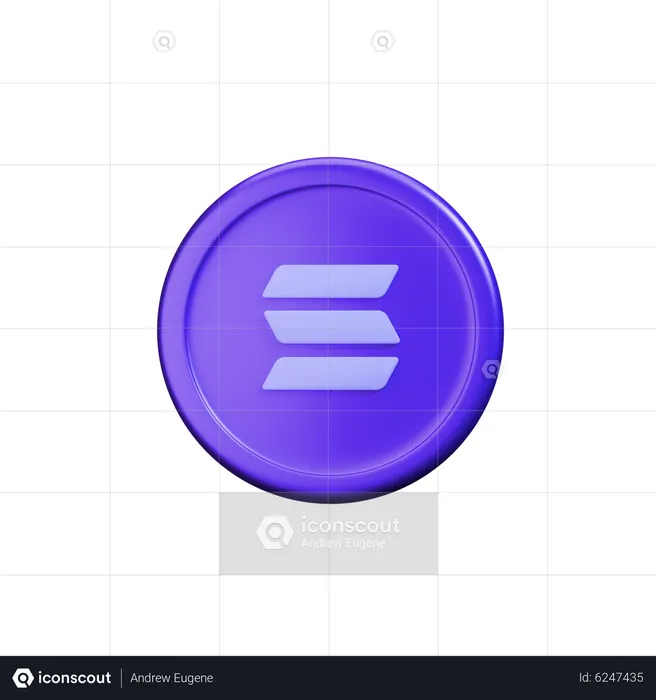 Solana-Kryptomünze Light  3D Icon